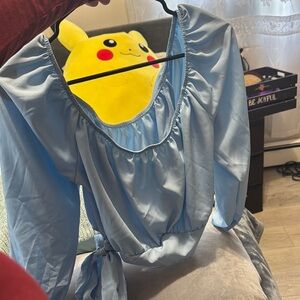 Light Blue Long Sleeve Blouse